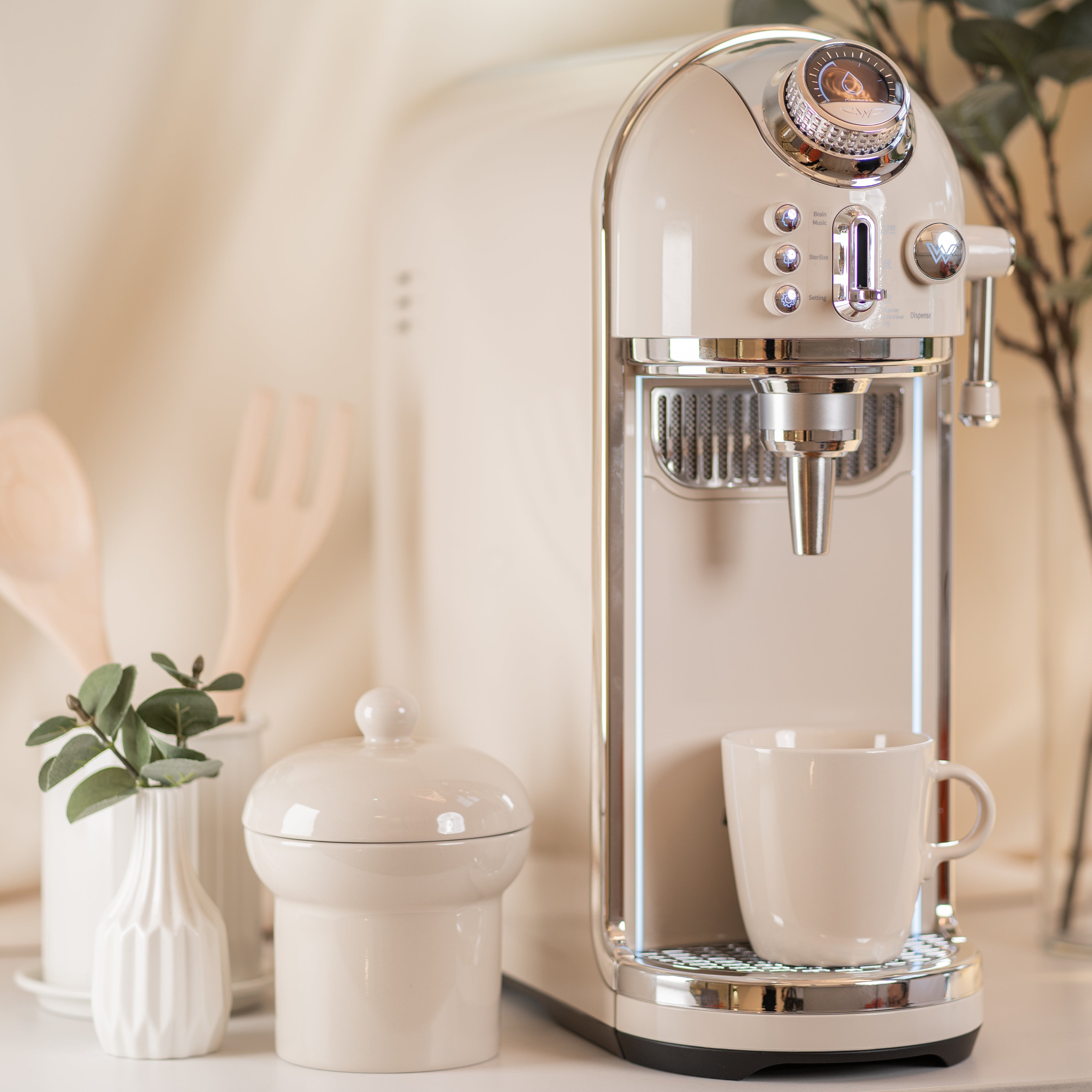 Hydroflux WISH water purifier in Classy Cream in a home kitchen